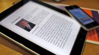 Picture of an Ebook on a iPad