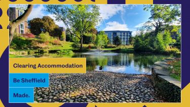 Photo of the Endcliffe pond with Millstone accommodation in the background
