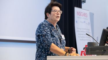 Professor Sue Hartley giving welcome talk at Insigneo Showcase 2022