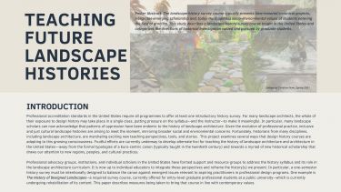 Teaching Future Landscape Histories Deming