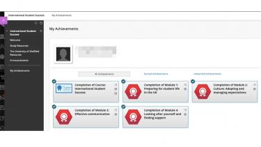 A screenshot of the "My Achievements" page, showing several completed modules.