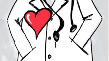 Graphic of a doctor with a heart