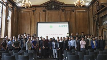 Photograph taken of attendees at the Electrical Machines and Drives Symposium, organised with the IEEE Sheffield Student Branch 