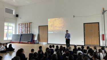 The learning video is played to years 2 -4 at Byron Wood Academy