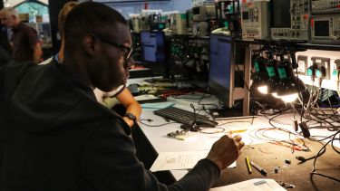 Photograph of students learning at the EEE insights day