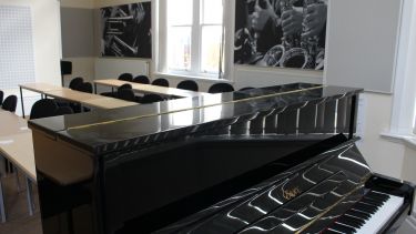 classroom with piano