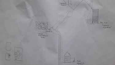 Drawn map of University campus