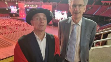 David Beerling at Cardiff University graduation with Professor Nick Pidgeon.