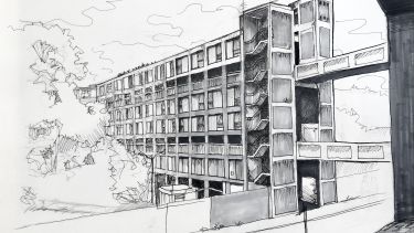Emily's sketch of Park Hill Flats