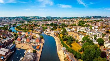 An aerial view of Exeter