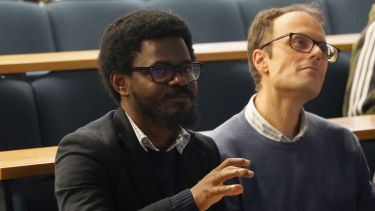 Photograph of Head of the IEEE Sheffield Student Branch, Yinka Leo Ogundiran, who worked with the group to organise the exciting guest lecture