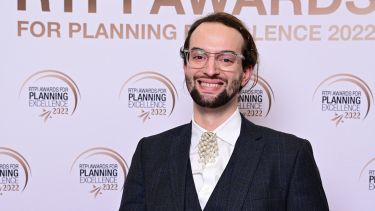 Simeon Shtebunaev collects his award as Young Planner of the Year