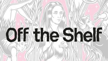 An artistic image in the backdrop with the words "Off the Shelf" written in the forefront