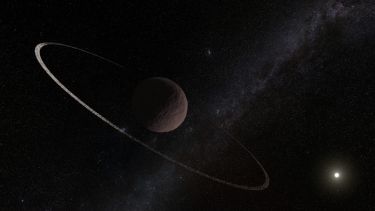 An artists' impression of the ring system around Quaoar