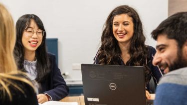 Law students working together