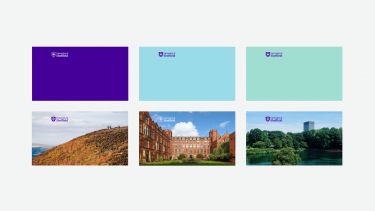 An image displaying the university branded video meeting backgrounds
