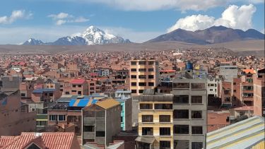Mountains and buildings - an urban landscape image of El Alto in Bolivia 