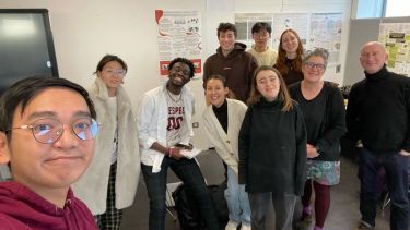 Marko Yau (left) with Nigel Dunnett, Fiona McQuaid and fellow third year students 