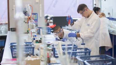 Students in a science lab