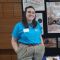 Taylor working as a student ambassador at a university open day - image