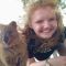 Zoe in Australia with a wallaby