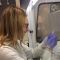 Emily working in the lab