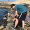 Sam Fenton look for wildlife in rockpools