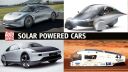 four images of concept solar-powered cars