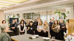 Sheffield students listening to advice from alumni volunteers