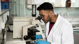 A male research student in the Dental School.