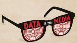Making Sense of Data in the Media book cover with glasses with hypnotic pattern