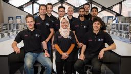 The Shell Eco Marathon Sheffield team, sat in the Diamond labs