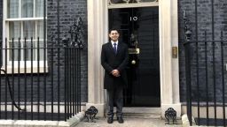 Journalism graduate Subhajit Banerjee outside 10 Downing Street