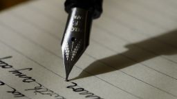 Shot of hand written document using fountain pen