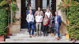 CENCOIC visitors stood outside Firth Court