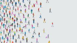 Large group of people representing a diverse society