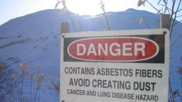 Asbestos warning sign