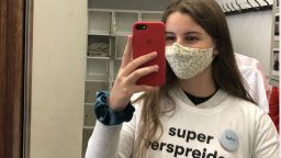 Lydia cope takes selfie with facemask