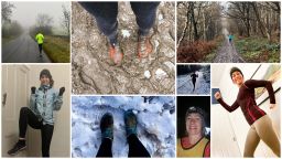 A collection of images of people running