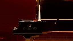 Piano on concert stage