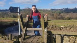 Orthoptics female student in the countryside