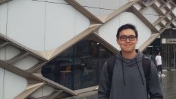 EEE student Boon Kean stands outside the Diamond building