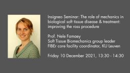 Insigneo Seminar graphic with details for Nele Famaey talk