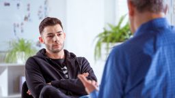 Person in meeting with counsellor 
