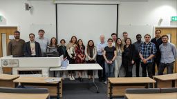 A group of researchers and colleagues at the PhD researcher conference.