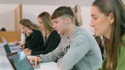 Luke in a lecture theatre