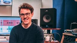 Man smiling in studio