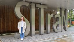 Evie Gruszyk stood outside the SITraN building