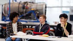 Students at the AMRC Hackathon