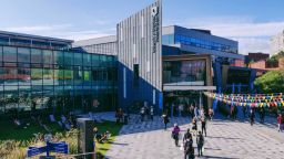 Students outside the University of Sheffield's Students' Union building